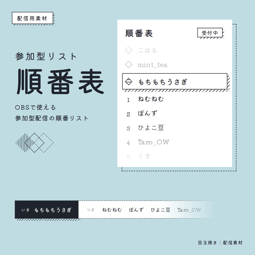 【無料】参加型リスト「順番表」／配信者向け（YouTube・Twitch）