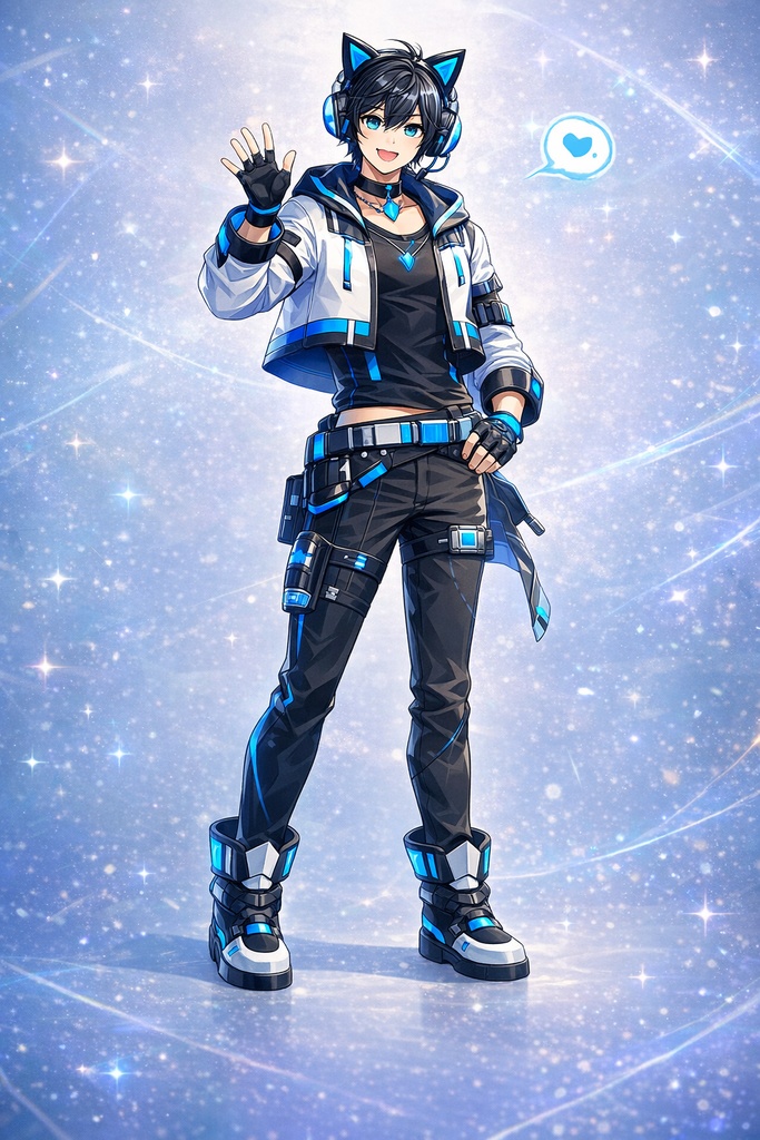 🎮 猫耳ゲーミングVTuberモデル|IRIAM / Live2D対応 パーツ分けPSD