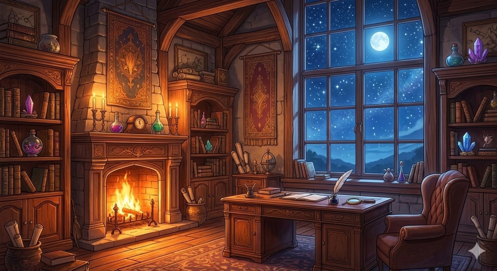 【背景素材】魔法使いのファンタジーアーカイブ 