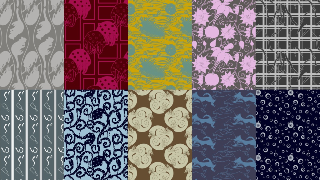 【無料版有り】和柄クトゥルフパターン