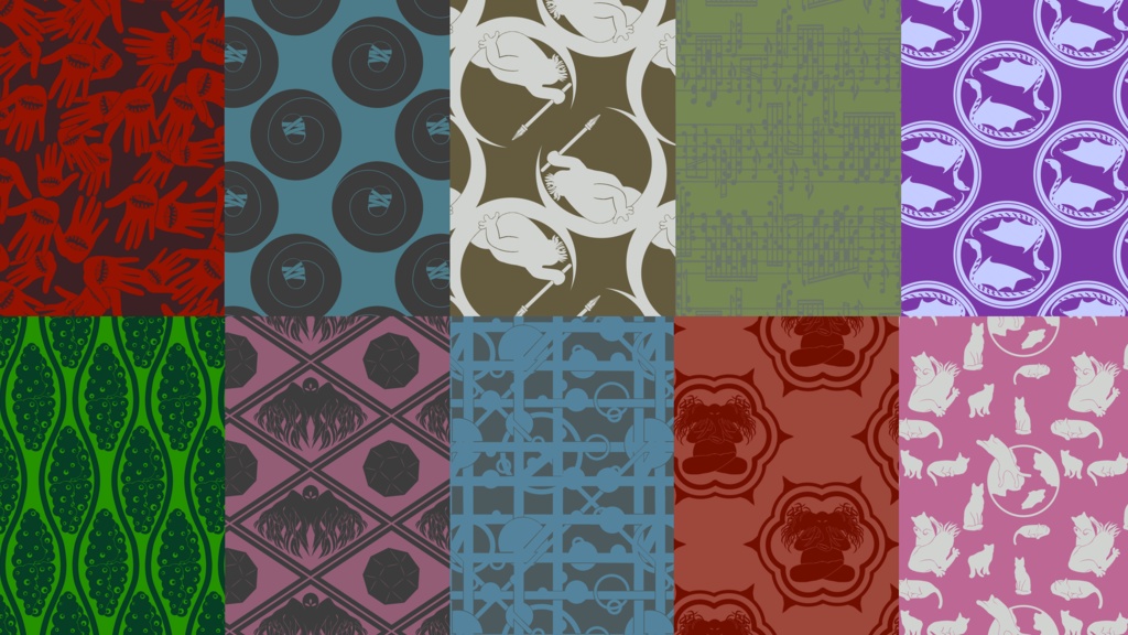 【無料版有り】和柄クトゥルフパターン