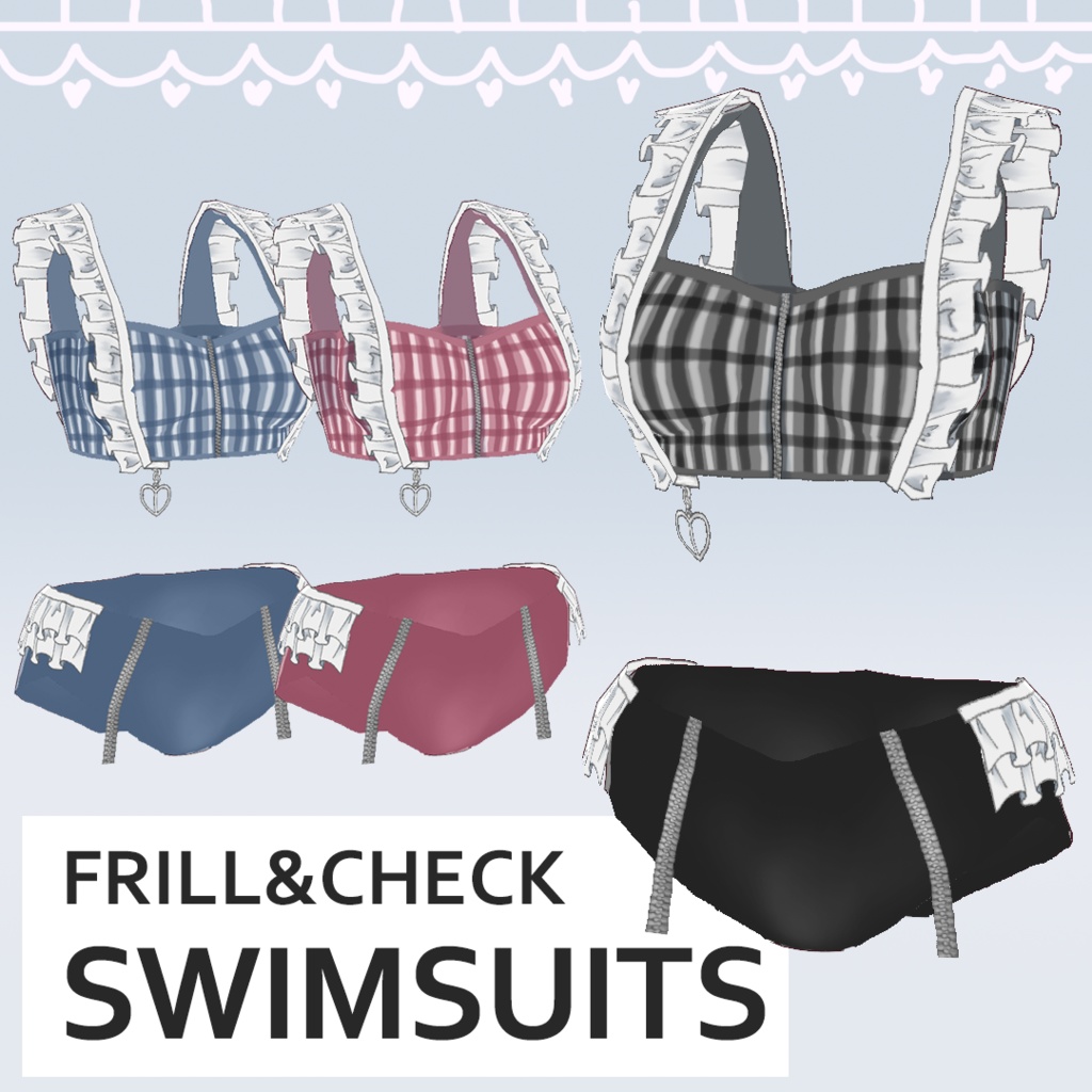 【VRoid】Swimsuits Frill & Check