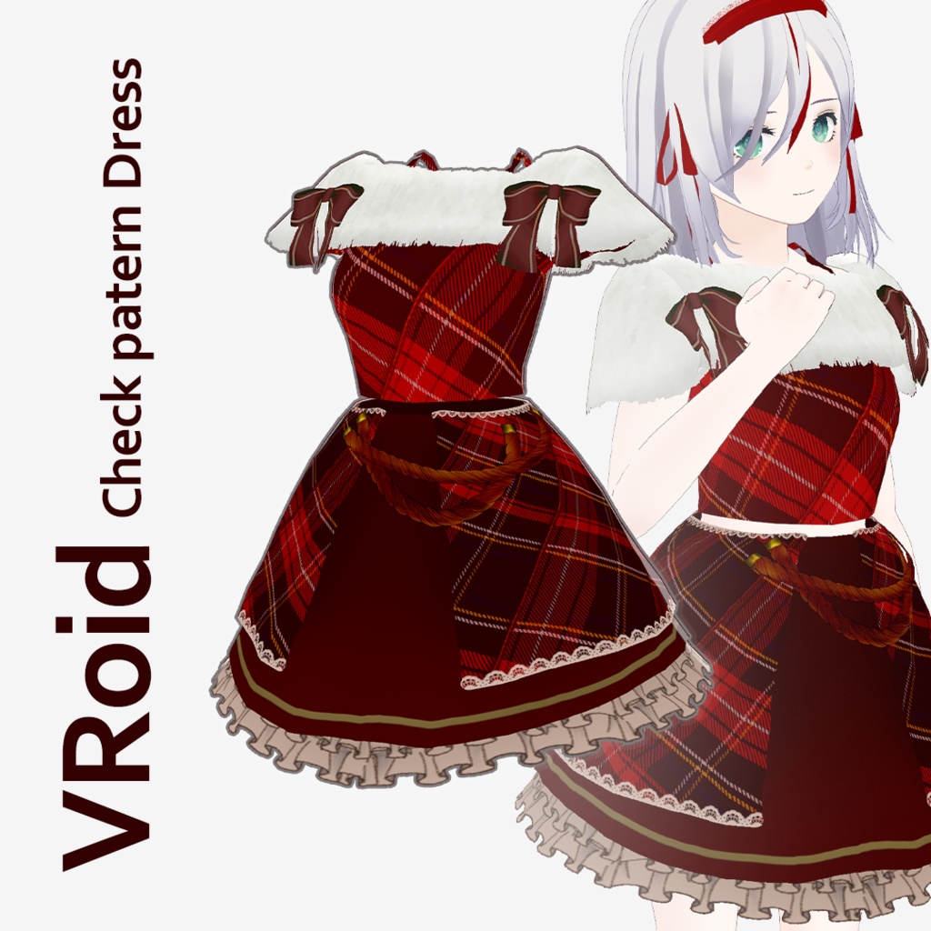【VRoid】Check patern Dress