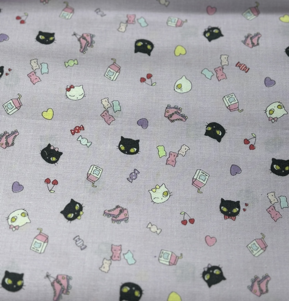 もちもちマスコットポーチ ラベンダー×可愛い柄