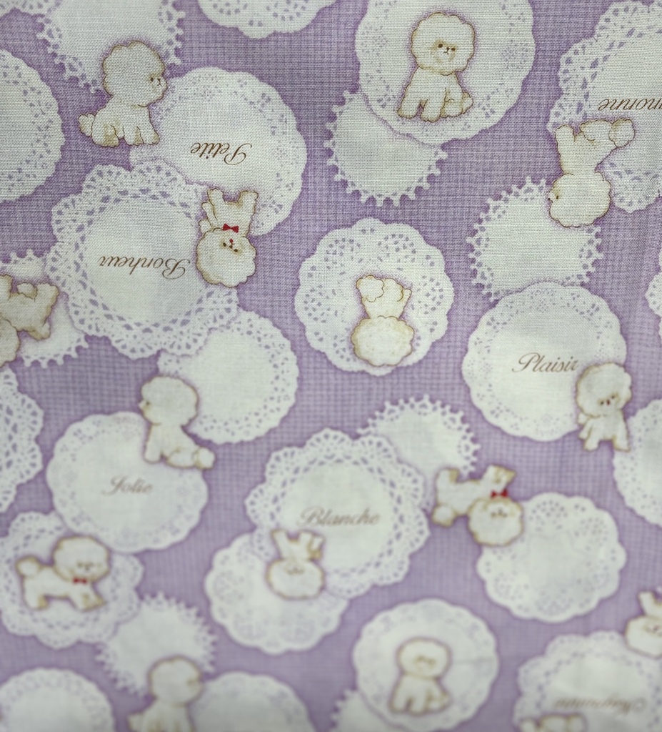 もちもちマスコットポーチ ラベンダー×可愛い柄