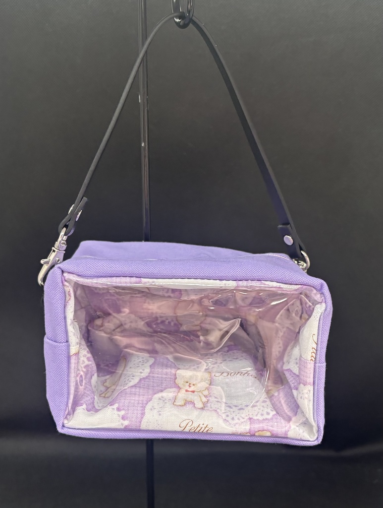 もちぬいポーチ　ラベンダー×可愛い柄