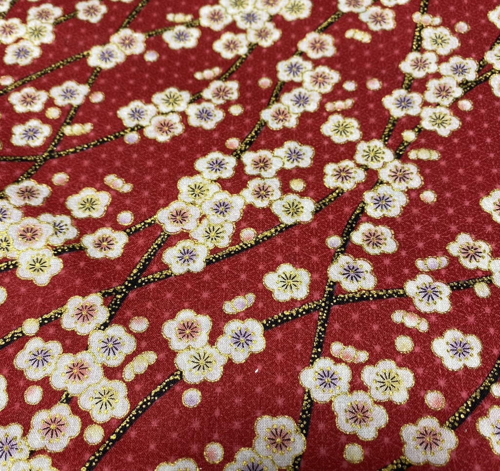 もちもちマスコットポーチ 赤×和柄