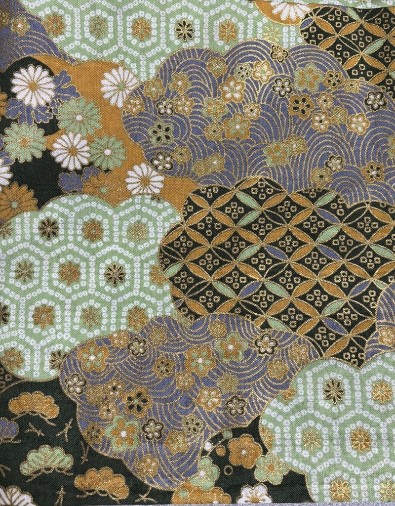 もちもちマスコットポーチ グリーンティ×和柄