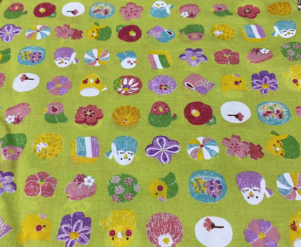 もちもちマスコットポーチ グリーンティ×和柄