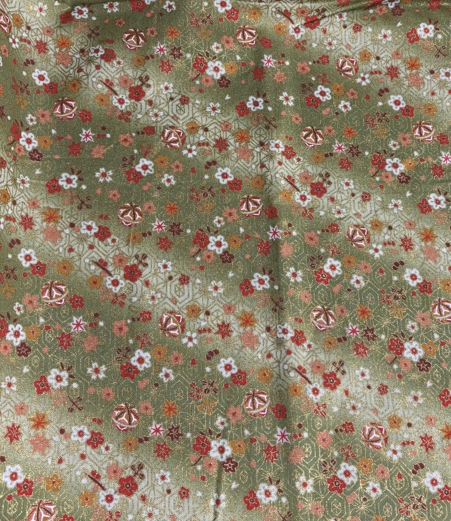 もちもちマスコットポーチ グリーンティ×和柄