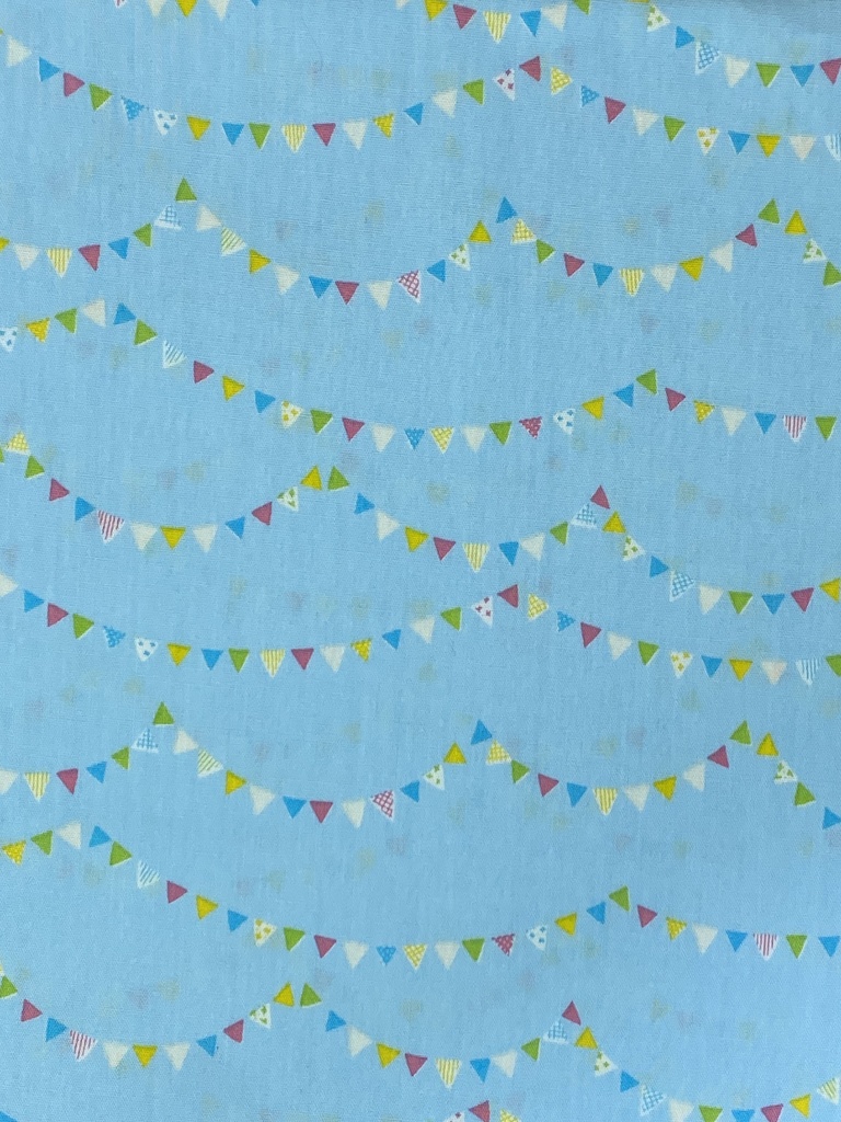 もちもちマスコットポーチ ブルー×ポップな柄