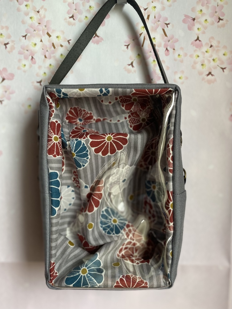 ぬいぐるみ用ポーチ 無地×和柄