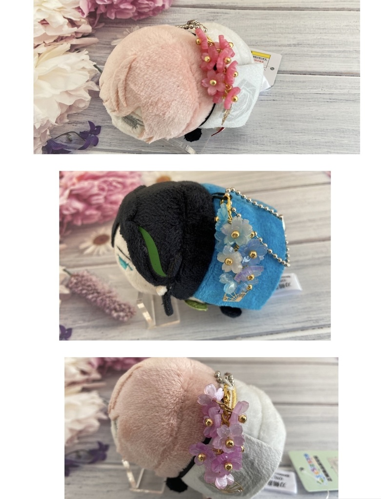 もちもちマスコットアクセサリー　ミニフラワー×扇