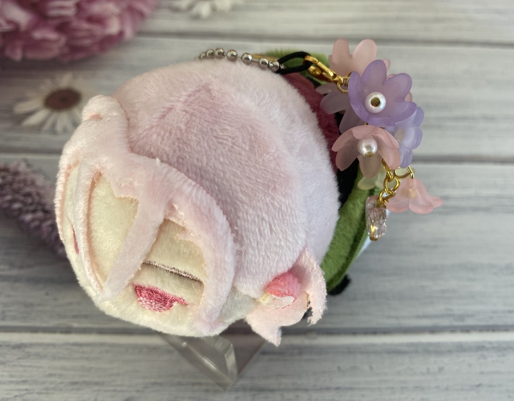 もちもちマスコットアクセサリー 艶消しフラワー×ハート
