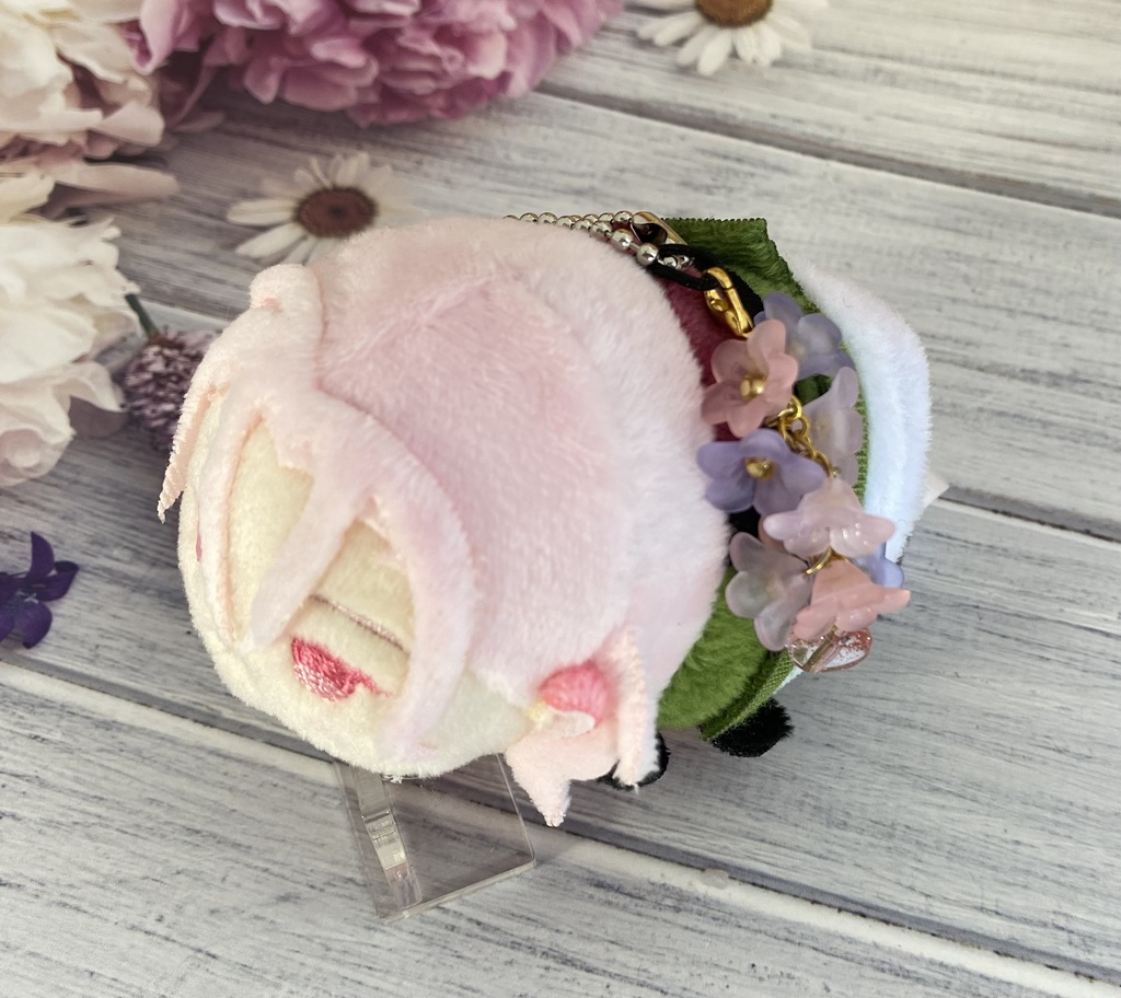 もちもちマスコットアクセサリー 艶消しフラワー×ハート