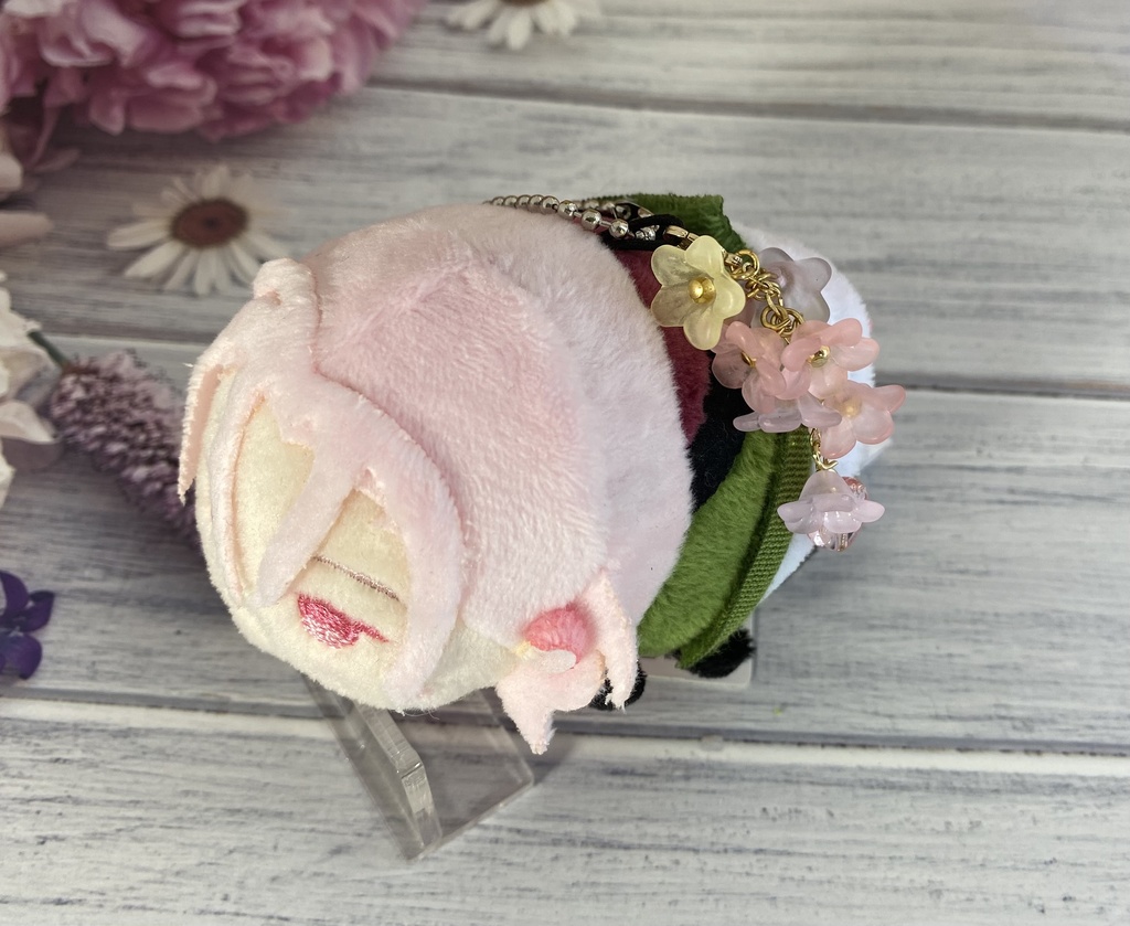 もちもちマスコットアクセサリー 艶消しフラワー×ハート