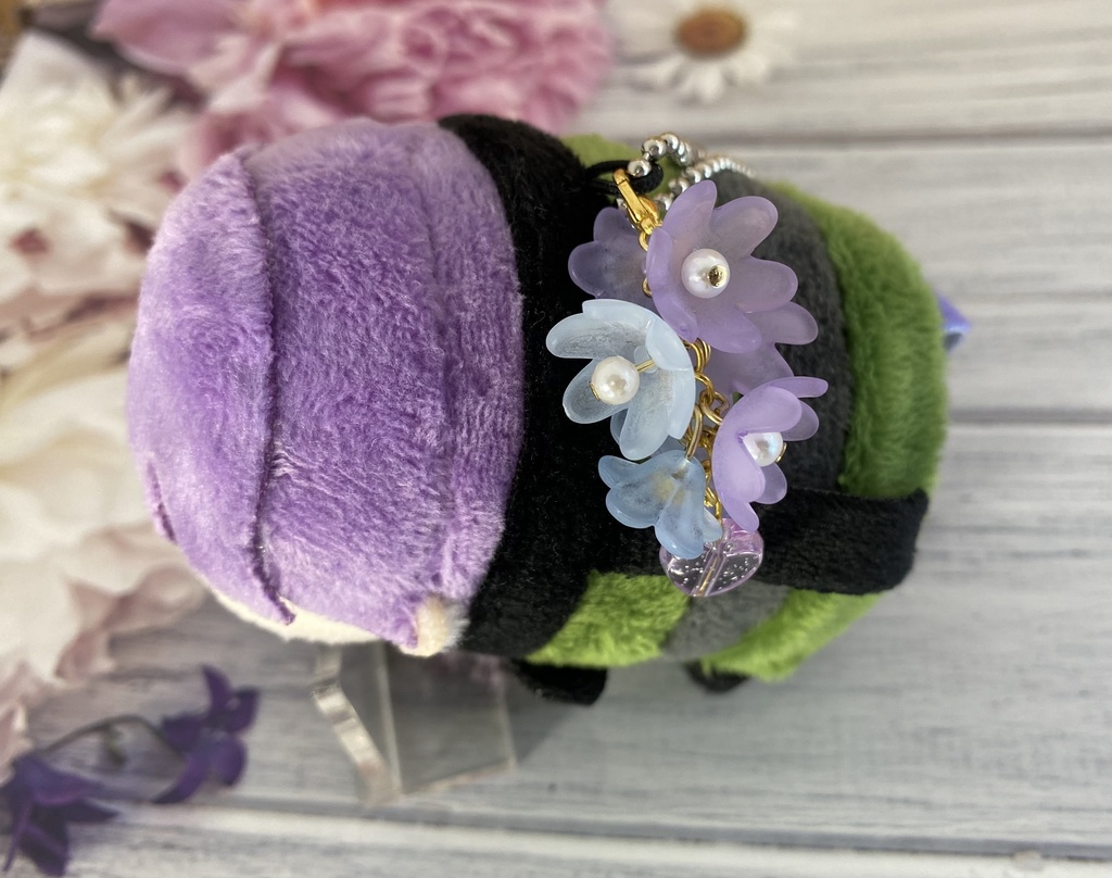 もちもちマスコットアクセサリー 艶消しフラワー×ハート