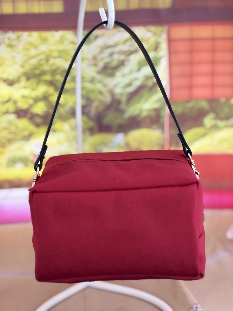 もちもちマスコット2体用ポーチ 無地×和柄猫