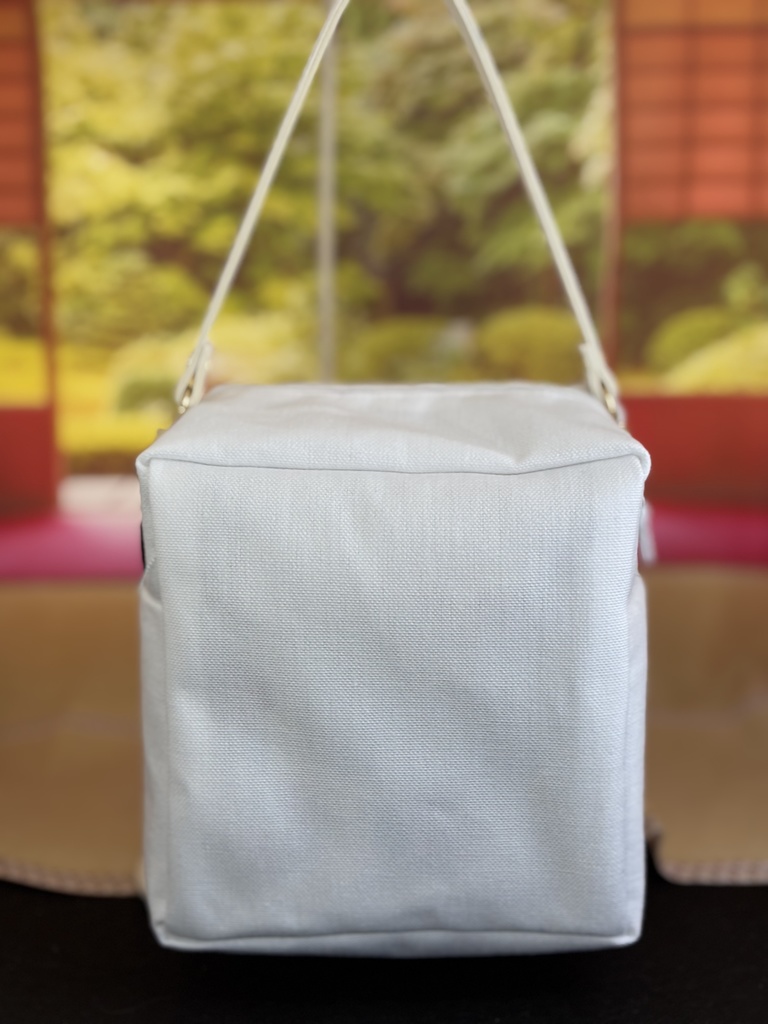 もちもちマスコット4体用ポーチ 無地×和柄猫