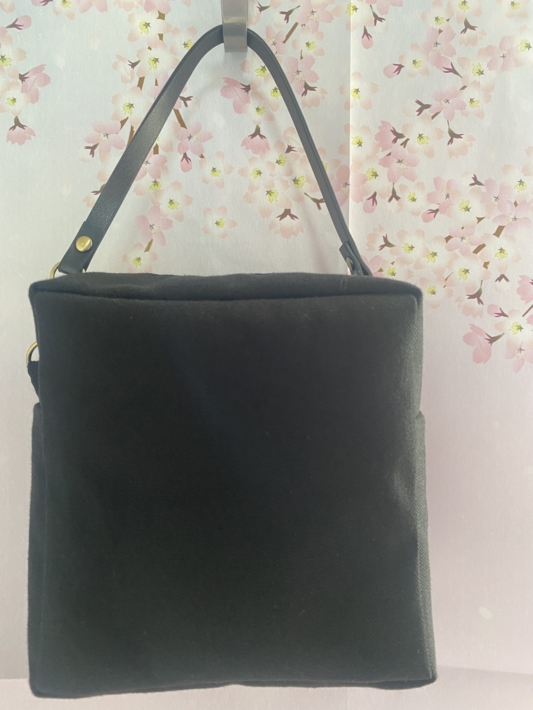 もちもちマスコット4体用ポーチ 無地×和柄猫