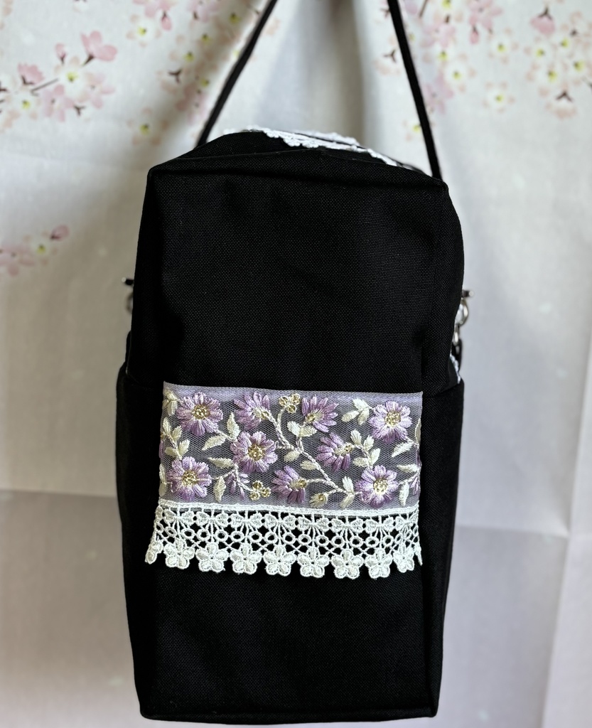 ぬいぐるみ用ポーチ　刺繍リボン　帽子あり