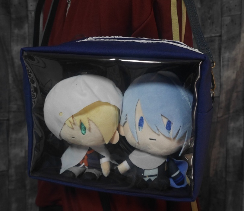 ぬいぐるみ用ショルダーバッグ 2体用帽子なし 刺繍リボン