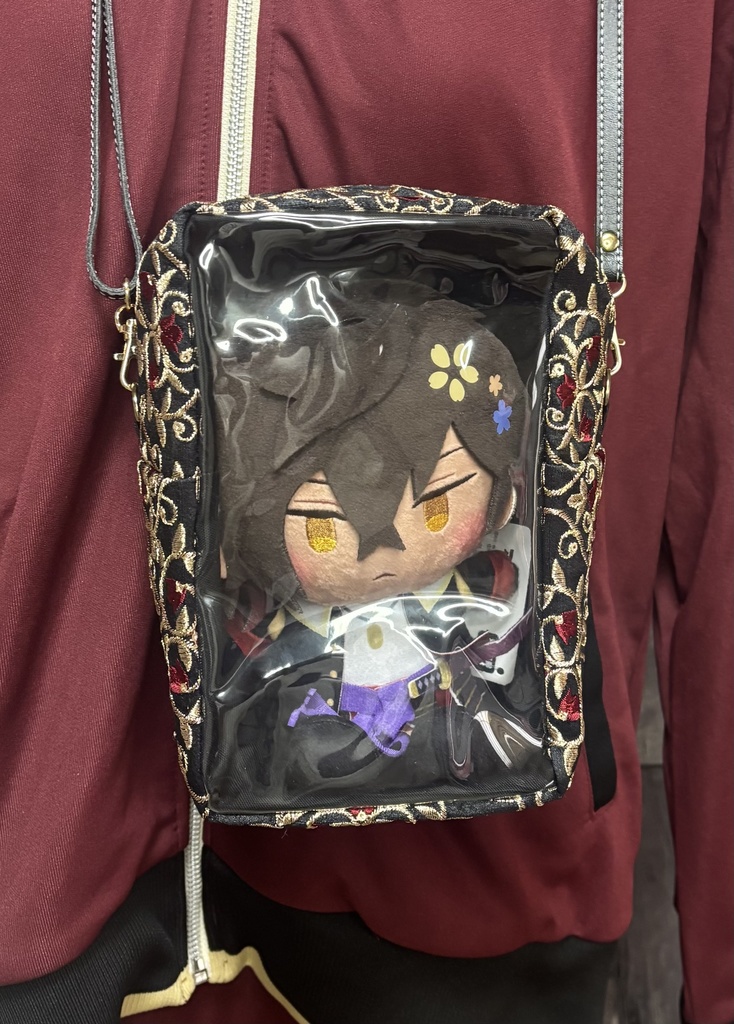 刺繍生地 ぬいぐるみ用ショルダーバッグ