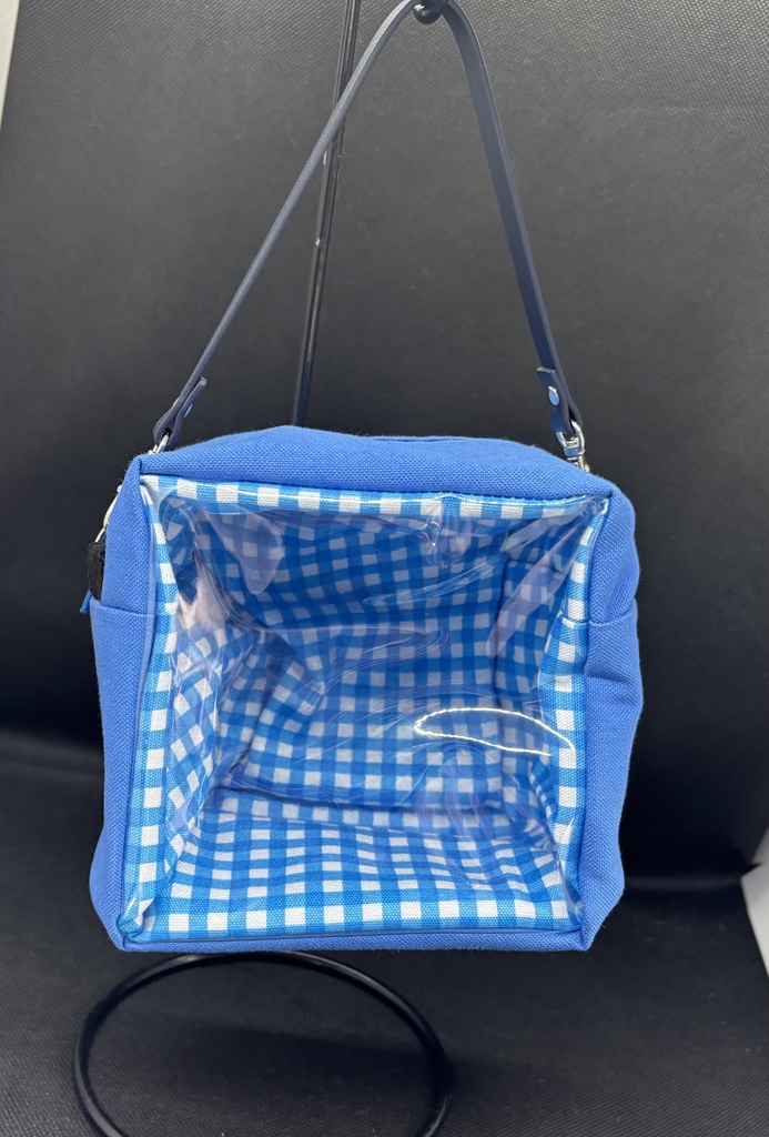 もちぬい4体用ポーチ 無地×チェック柄