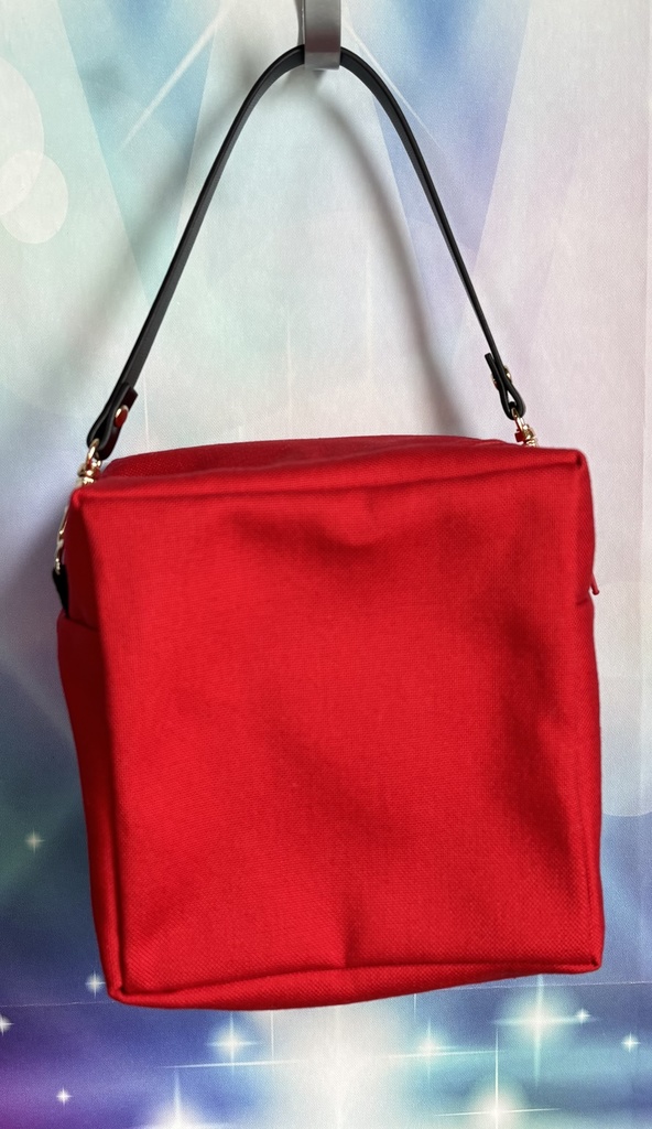 もちもちマスコット4体用ポーチ 無地×チェック柄