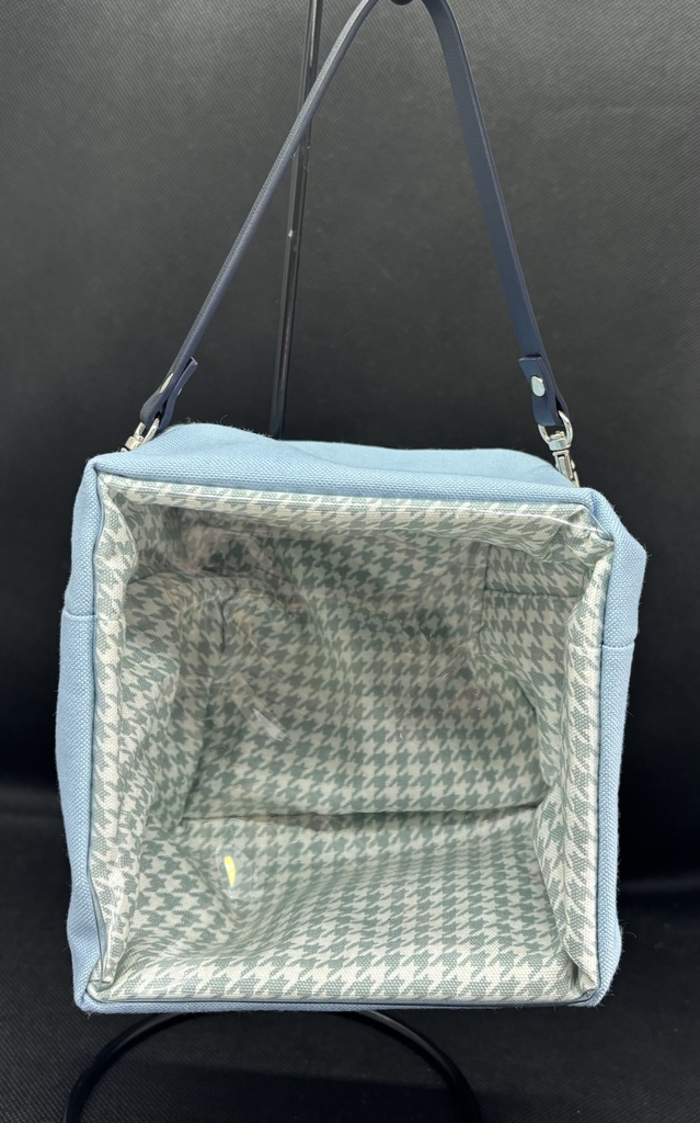 もちぬい4体用ポーチ　無地×千鳥格子