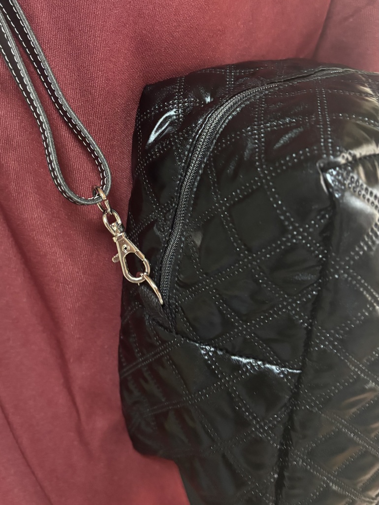 ぬいぐるみ用ショルダーバッグ ブラックキルト