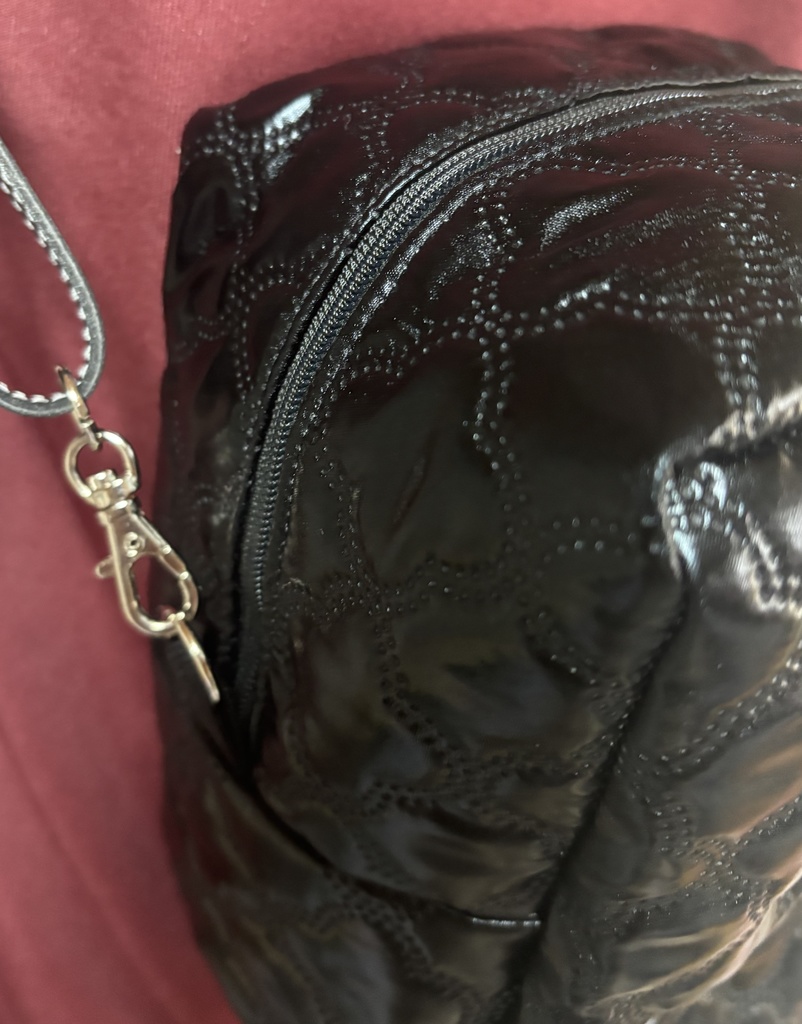 ぬいぐるみ用ショルダーバッグ ブラックキルト