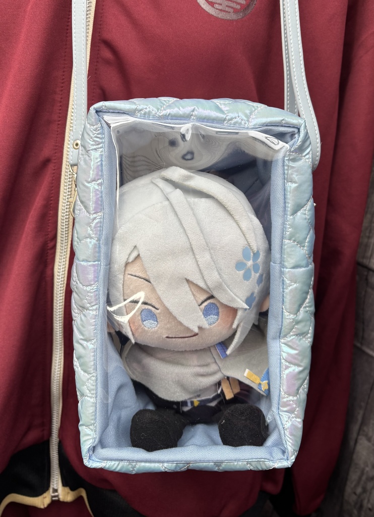 ぬいぐるみ用ショルダーバッグ　オーロラカラーハートキルト　ブルー