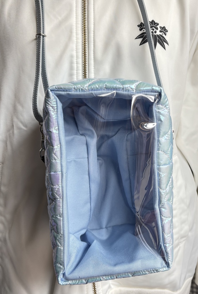 ぬいぐるみ用ショルダーバッグ　オーロラカラーハートキルト　ブルー　Ｏ，Ｗ１