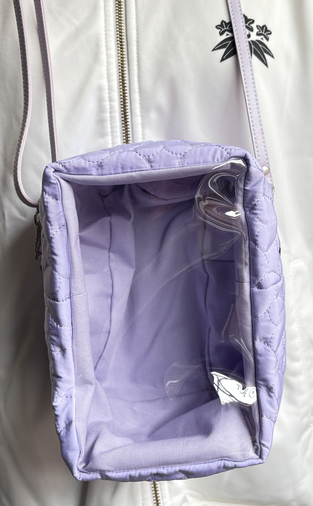 ぬいぐるみ用ショルダーバッグ 　ハートキルト　ラベンダー　O ,W1