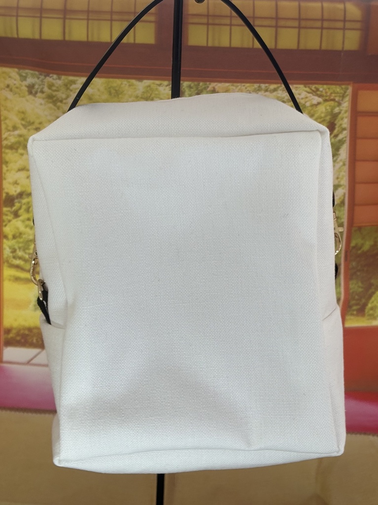 ぬいぐるみ用ポーチ 無地×シマエナガりんご飴