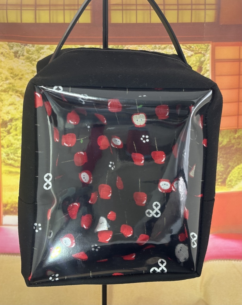 ぬいぐるみ用ポーチ 無地×シマエナガりんご飴