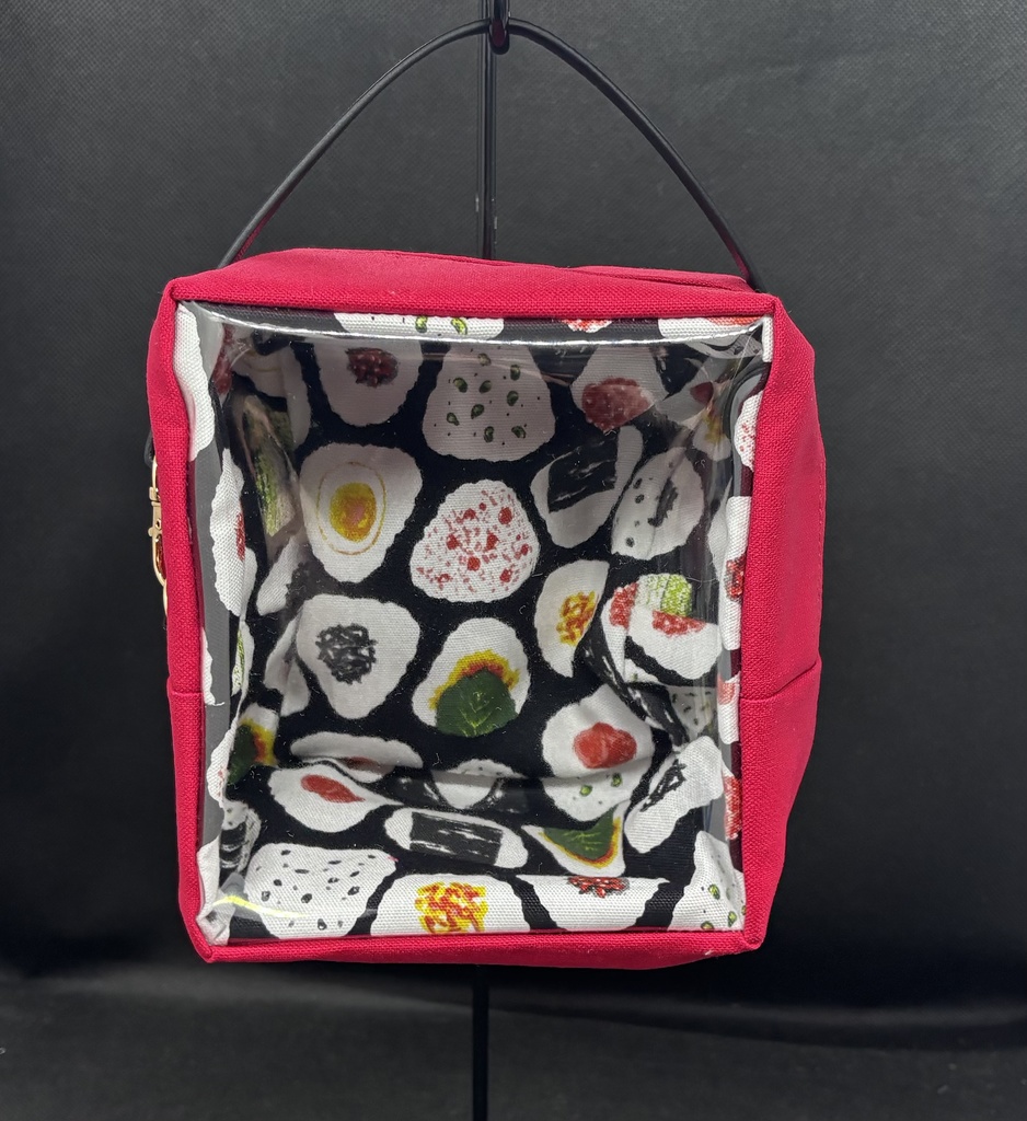 ぬいぐるみ用ポーチ 無地×おにぎり柄 NM