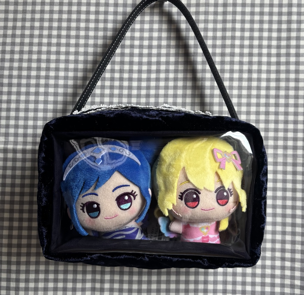 ベロアキルト ぬいぐるみ用ポーチ 2体用 ちびぐるみ