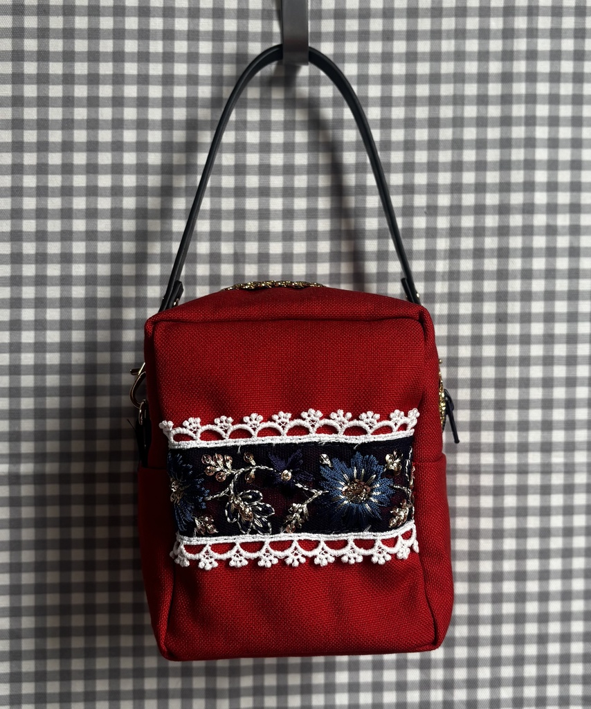 ぬいぐるみ用ポーチ 刺繍リボン ちびぐるみ