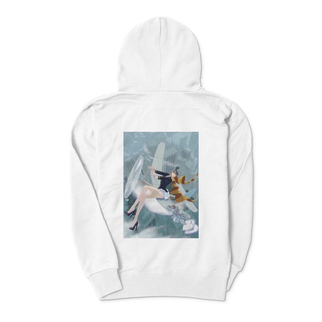 ジップパーカー(S-XL) #16 Angels 両面プリント フライトアテンダント