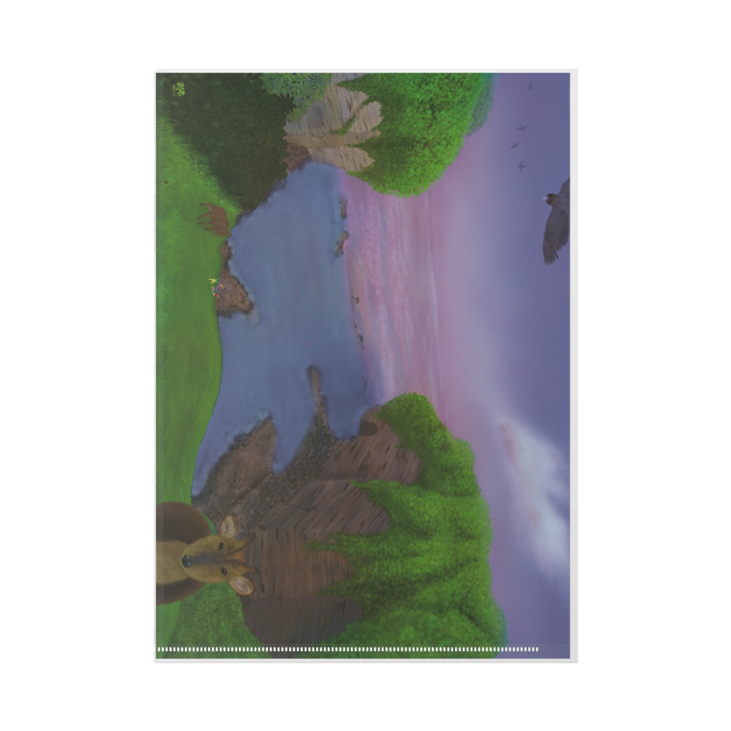 クリアファイルA4 Momo-Ruru 夕暮れ前の岬の風景