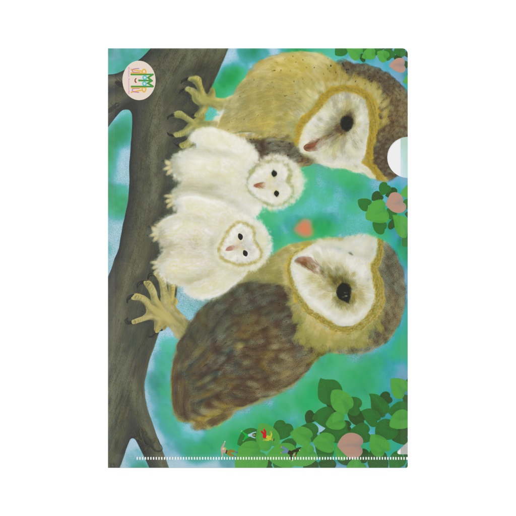 クリアファイルA4 Dino Offspring メンフクロウの親子
