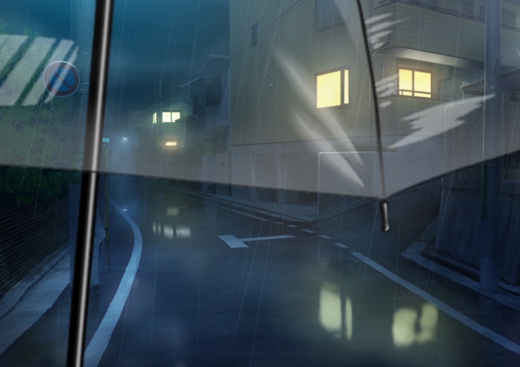傘の中の雨音