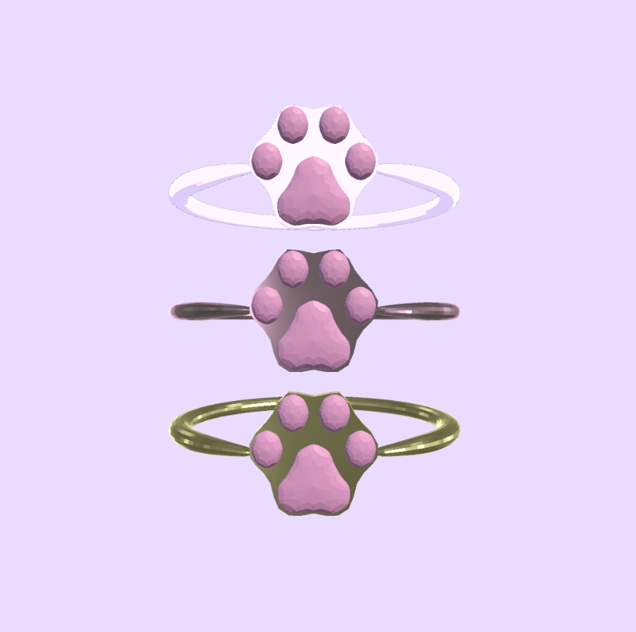 【VRC想定】ねこの肉球リング (ブレスレットとしても使用可❕)