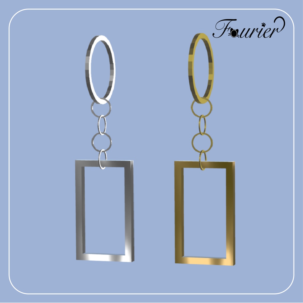 ４種のピアスセット / Charm and Square Earrings 【VRC想定】