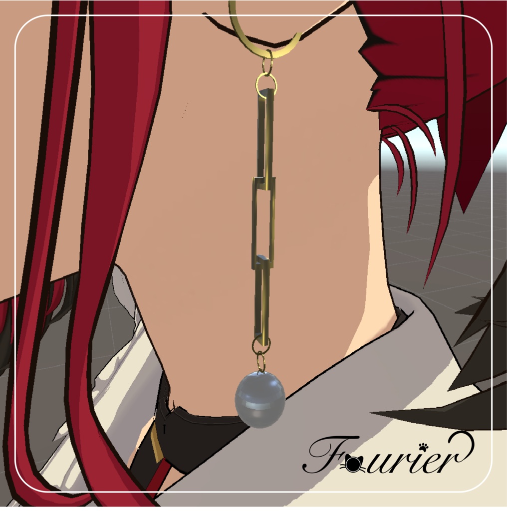 Pearl Square Earring / 真珠のスクエアピアス【VRC想定】