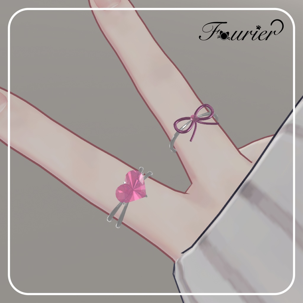 ハート/リボンの指輪【VRC想定】