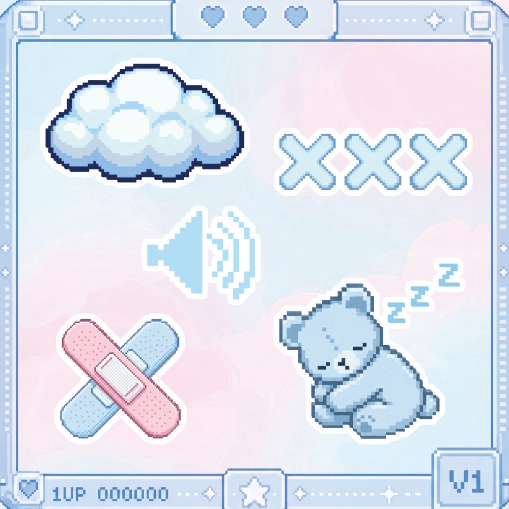 ✦︎︎︎Sale✦︎︎︎【ボイス連動】Pixel Hairpin Set 〜話すと光るギミック付き〜