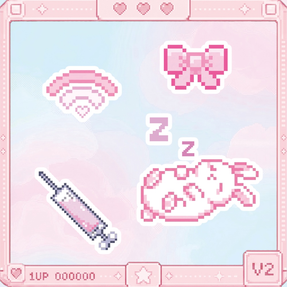︎✦︎SALE✦︎ Pixel Hairpin Set_V2 〜話すと光るギミック付き〜